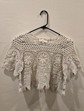 Rebellion Crocheted Floral Crop Top
